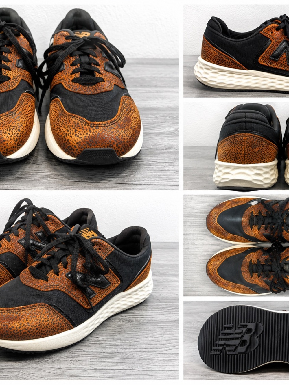 New Balance  Women Black & Brown Athletic Sneakers Size 8.5